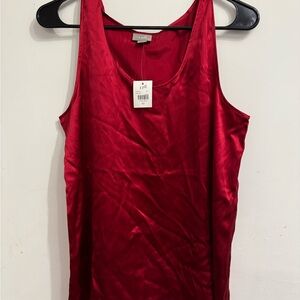 J. Jill Rich Red Satin Tank Top